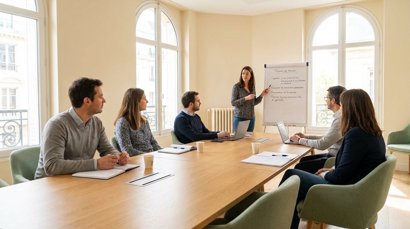 Une session de formation animée par un formateur du réseau
